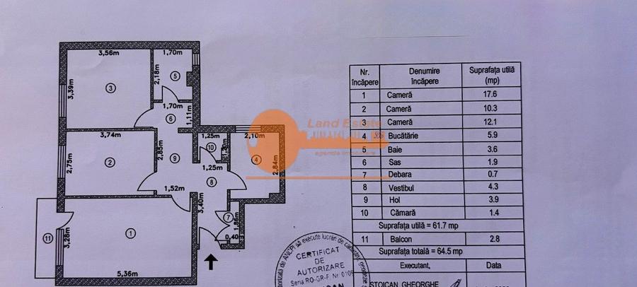 Apartament cu 3 camere zona Tineretului