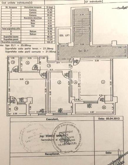 APARTAMENT 3 CAMERE - PARCARE SUBTERANA -  EROU IANCU NICOLAE PIPERA - 15