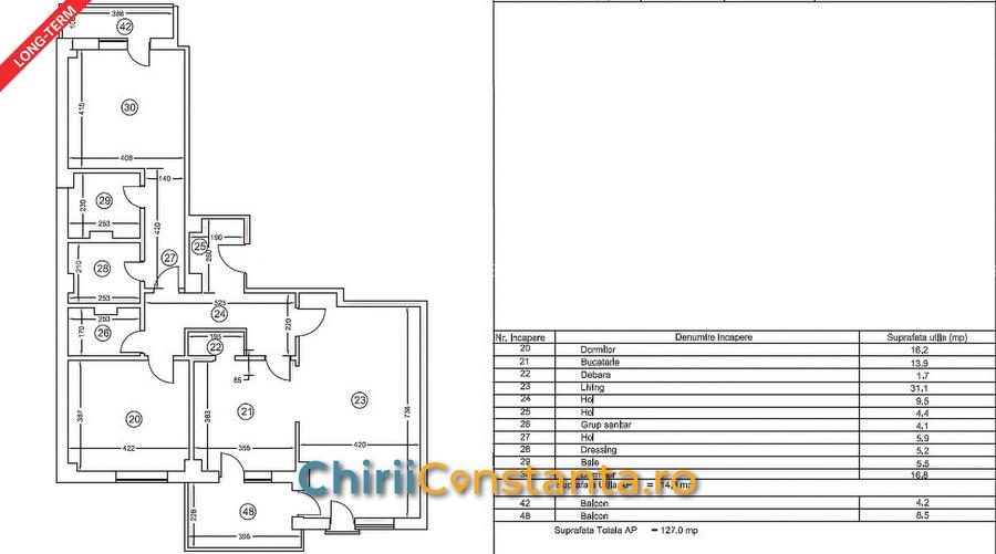 ✅Apartament 127m² · Centru - Trocadero · 3 camere, 2 băi · mașină de spălat vase - 1