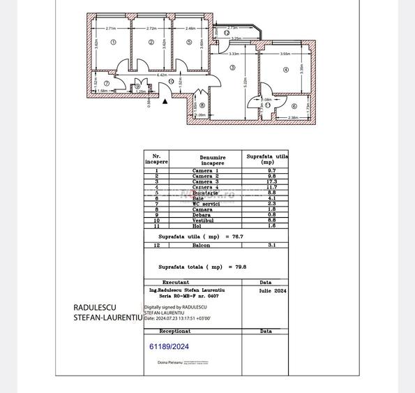 4 Camere | Teiul Doamnei | 80m | Parcare | Centrală Bloc - 12