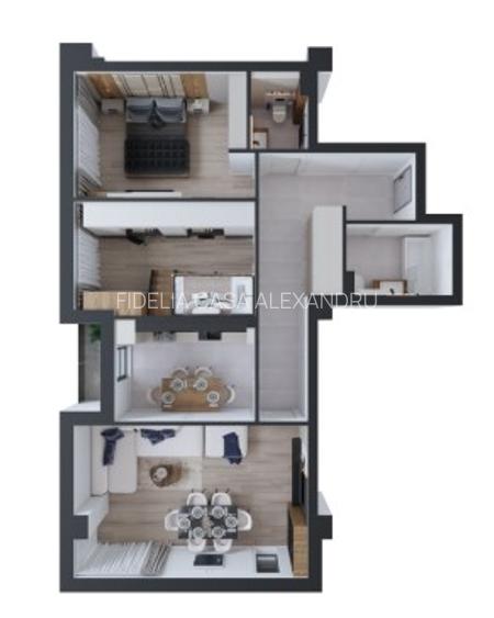 Apartament 3 camere de vanzare C.U.G. - 3