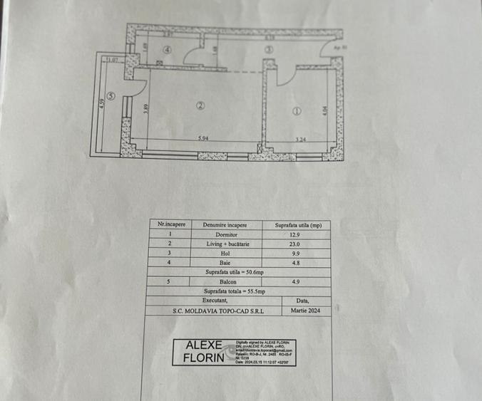 Apartament 2 camere, Etaj 1, bloc 2023, complet mobilat & utilat