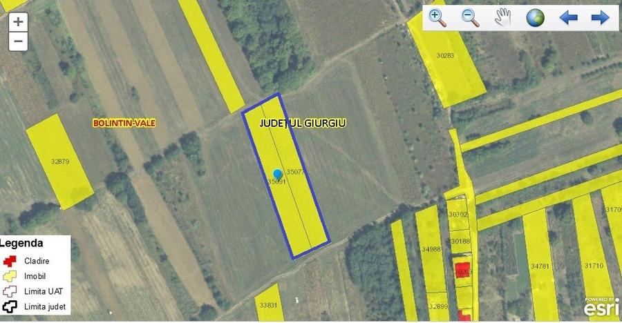 Vanzare teren intravilan, Bolintin Vale, 5.000 mp, 20 EUR mp, comision 0%