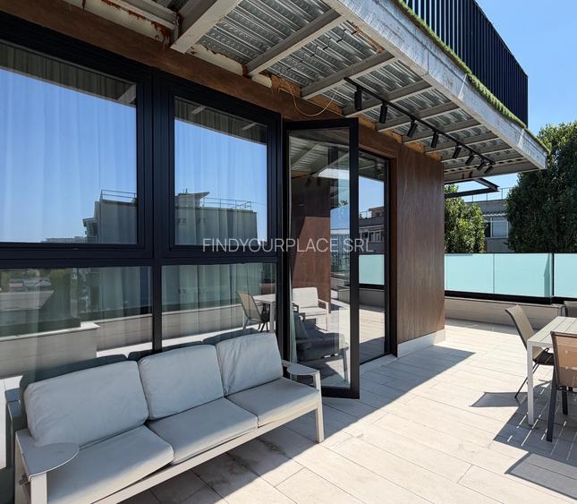 Penthouse în bloc nou boutique,500mp terase,2 parcări incluse