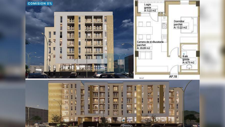 Apartament 2 camere, 48.06mpc, etaj 1, lift, Comision 0%