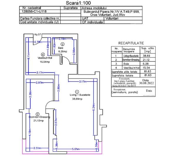 Apartament 2 camere 82 mp, OMV Pipera, mobilat, proprietar, com 0%