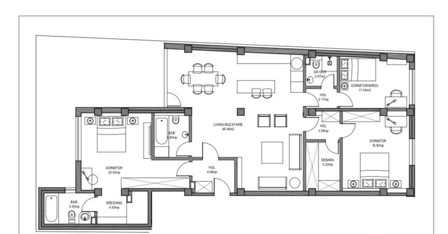 4 Camere - Dorobanti || Parter Înalt || Curte