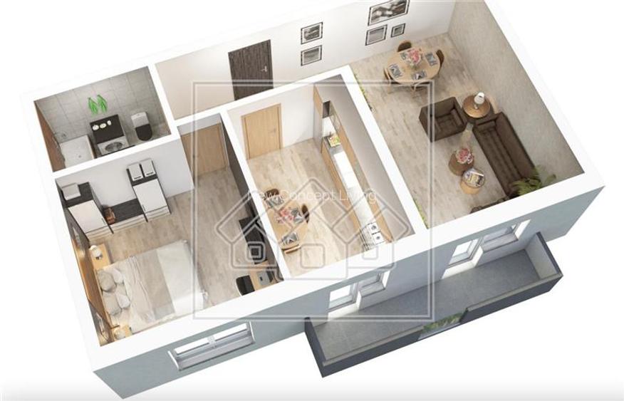Ap cu 2 camere, balcon, predare la alb, incalzire in pardoseala - 12