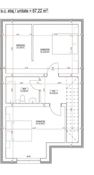 Duplex 4 camere Giroc. Terasa 17mp. Bucatarie inchisa.