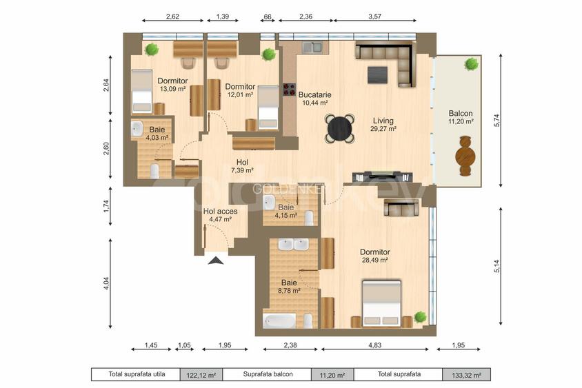 Apartament cu 4 camere si vedere libera | garaj si terasa - 1