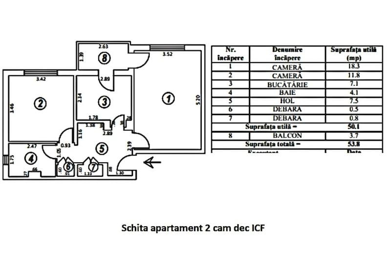 Vand apartament 2 camere, decomandat, in Galati , IC Frimu