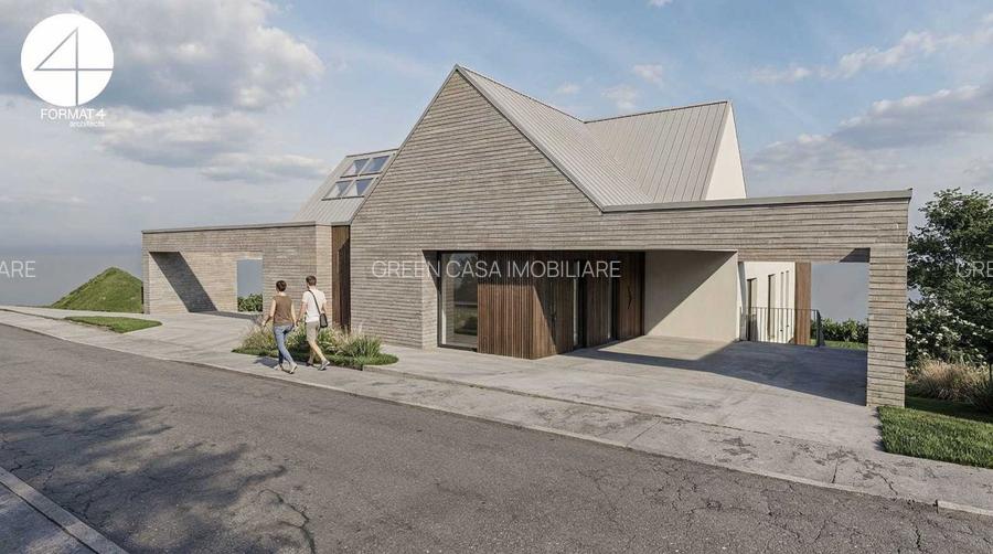 Casă cuplată, 5 camere, teren 410 mp, panoramă | Dâmbul Rotund