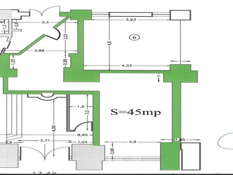 Unirii Metrou - sup 45 mp - pret 6000 euro + tva - 3