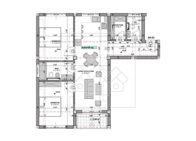Ap. 3 camere si balcon, etaj 1 - jaluzele electrice-