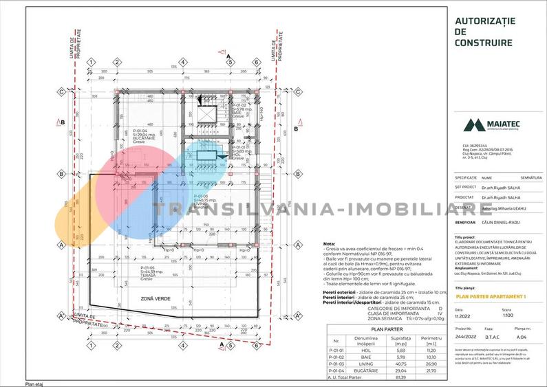 Teren 630 mp cu autorizație pentru două unități locative - Dambul Rotund