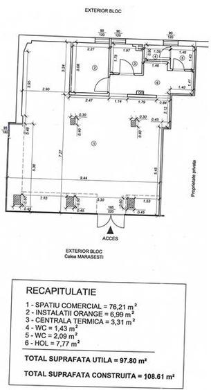 SPATIU COMERCIAL 100 MP – POZITIE ULTRACENTRALA, VIZIBILITATE EXCELENTA