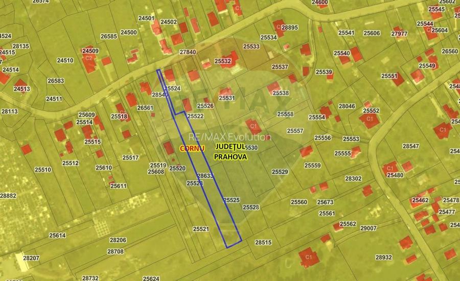 COMISION 0% | Teren 2,432mp | Cornu de Jos (Cornu)  Strada Florilor - 8