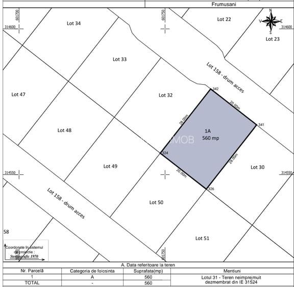 0% comision | Loturi casa Frumusani 529 mp - 1.205 mp | Gaz + curent - 3