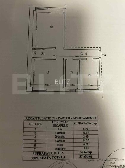 Apartament 2 camere, 57.69 mp, zona Bucium - 8
