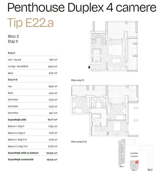 PRIMA ASTERA | FAZA I Penthouse cu 4 camere tip E22 - 1