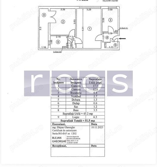 VANZARE APARTAMENT 2 CAMERE 51MP METROU DRISTOR NECESITA RENOVARE SEMIDECOMANDAT - 8