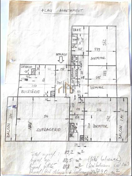 Apartament cu 4 camere | 89,2 mp | 2 bai | 2 Balcoane | Dunavat 14 | De Renovat - 7