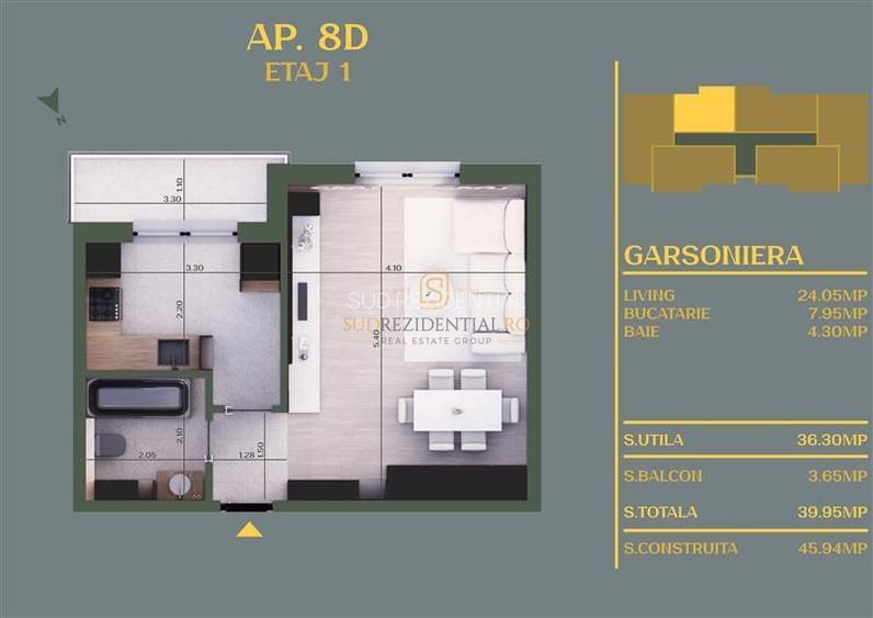 Nou! Garsoniera moderna, imobil nou, finisaje premium - Com Vidra, If - 8
