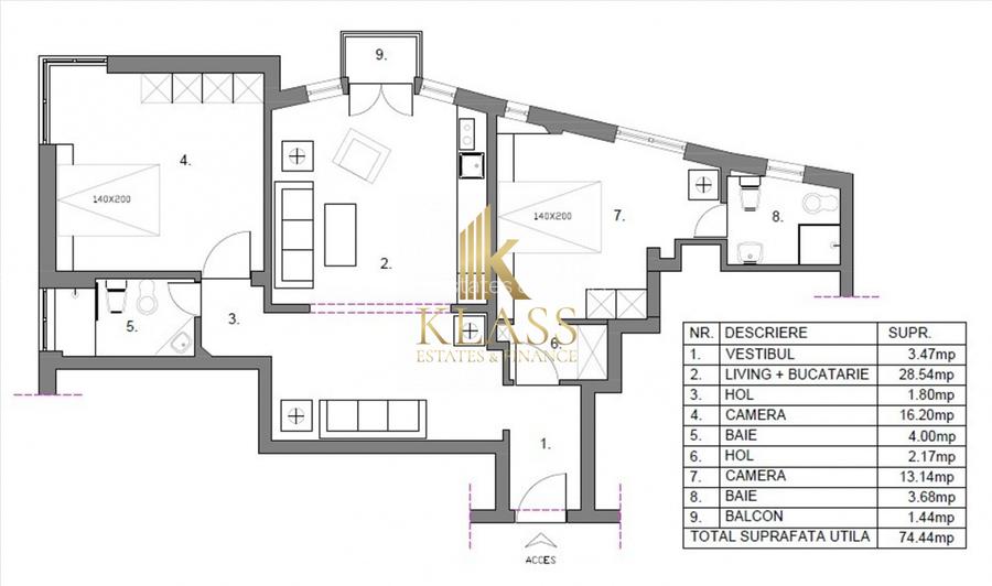 Apartament 3 camere Piața Romană - 8