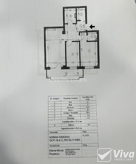 INTABULAT! ESQ Village 3! Ap 3 camere, 2 bai, etaj 1 + loc de parcare - 8