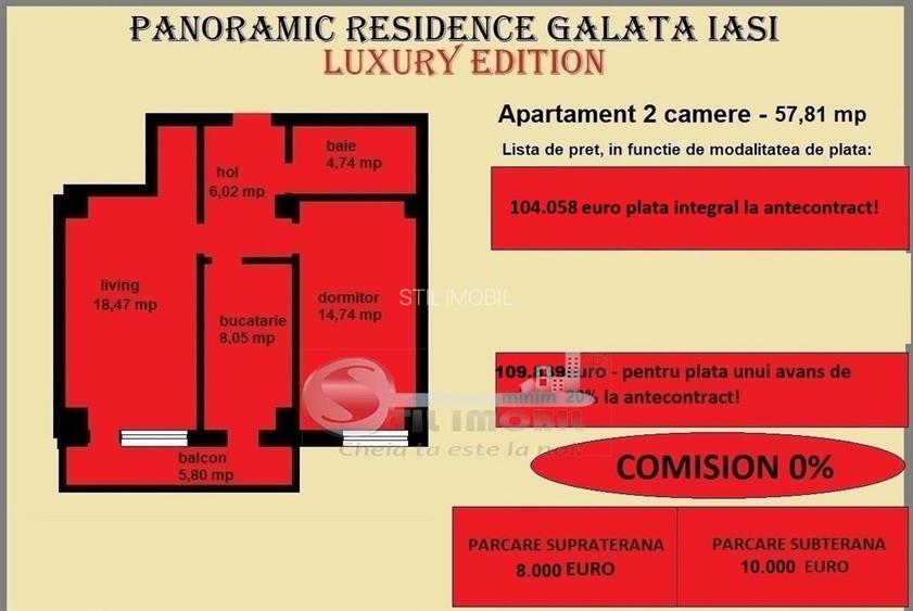 Apartament 2 camere de vanzare in Iasi, Galata, 57,81 mp, bloc nou - 2