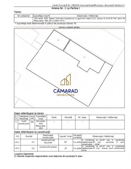 Teren 483 mp – Strada Galiceni 24 - Bucureștii Noi - metrou Laminorului - 15