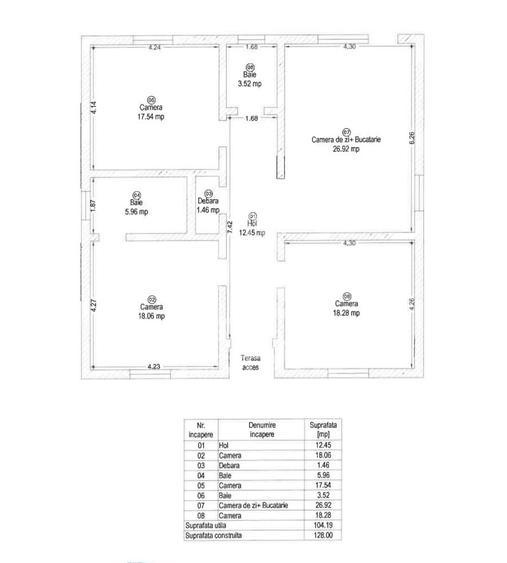 Casa individuala pe parter, 4 camere si 2 bai, 530 mp teren - 2