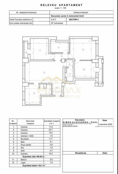 Apartament cu 4 camere *95mpc* // Bulevardul Unirii - 1