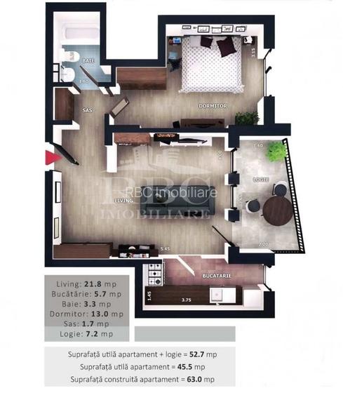 Apartamente cu 2 camere bloc nou in Floresti zona Vivo - 16