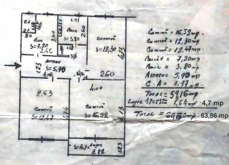 Apartament cu 3 camere, 61 mp, decomandat, etaj intermediar, zona Aleei Detunata - 6