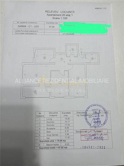 Apartament spatios cu 3 camere si 2 bai, situat în complexul Creative - 15