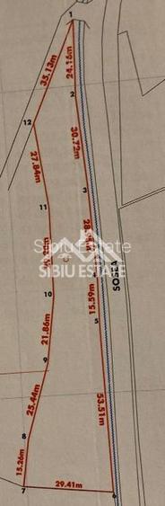 Teren  construibil ,la sosea, intre Vale si Sibiel, zona cu potential - 6
