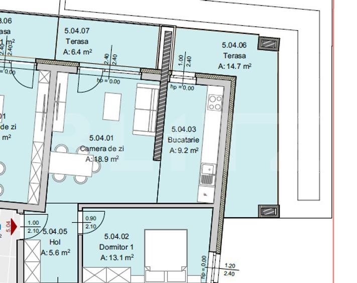 Apartament 2 camere, 52 mp, Terasa 21 mp, Imobil Nou, Semicentral - 5