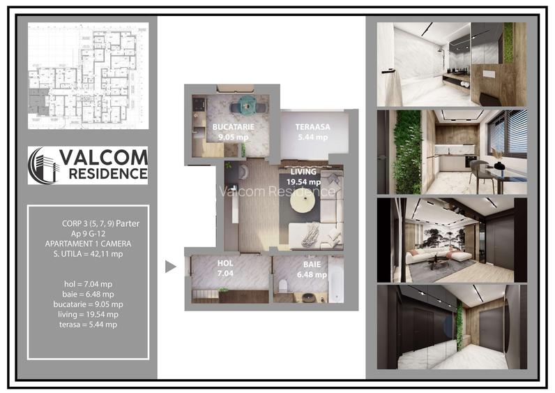 Valcom Residence Bartolomeu, Garsoniera, terasa 5.44 mp, Comision 0% - 5