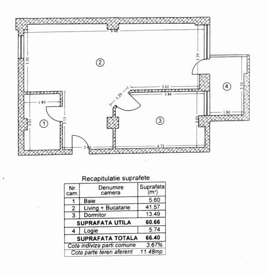 APARTAMENT CU DOUA CAMERE - 66.4 MP - IMOBIL NOU - PACHE PROTOPOPESCU - CALARASI - 1