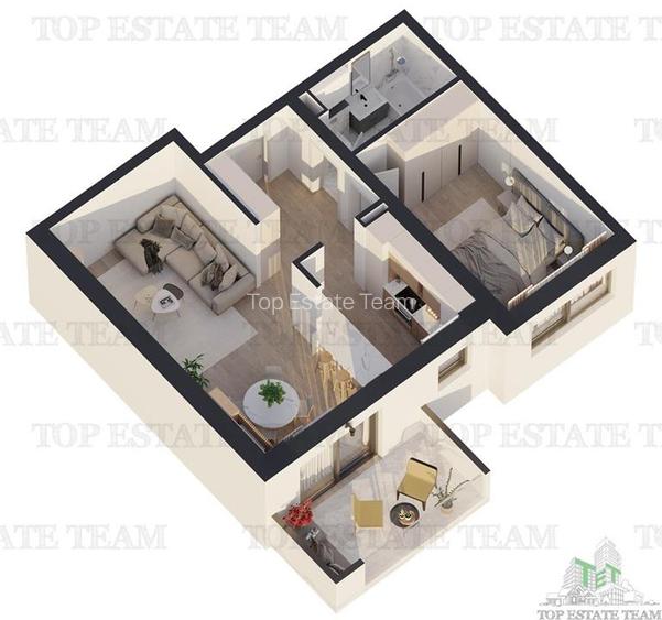 Apartament 2 camere spatios 63mp utili+balcon bloc nou sector 5 - 3