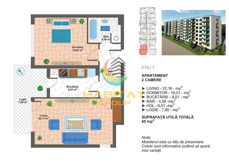 Apartament 2 camere spatios. bloc nou, Aparatorii Patriei-Metalurgiei - 6