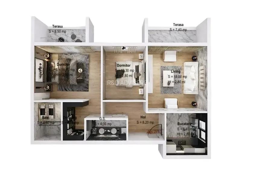 8 Minute Metrou Apartament 3 Camere Decomandat Pallady Bloc Nou - 3