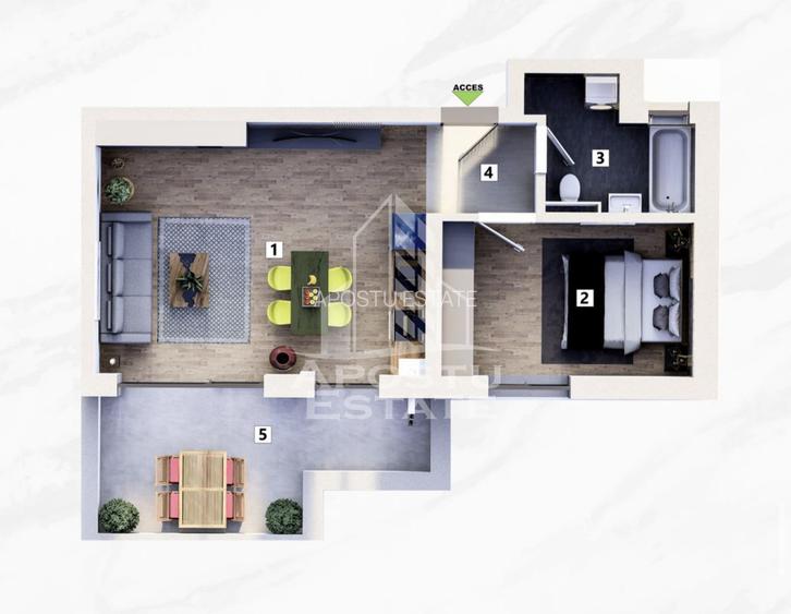 2 camere, bucatarie inchisa, parcare inclusa, lift, Mehala - 18