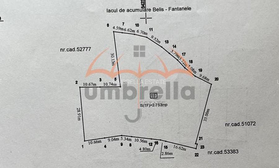 Teren de vanzare 2.753m²/52€ m² lac Belis, la Giurcuta. Extravilan - 2