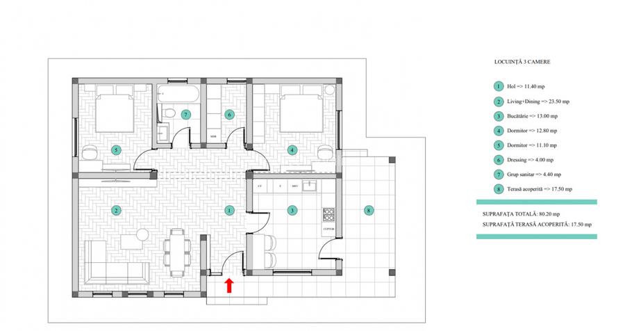 CASA INDIVIDUALA, 3 CAMERE,81 MP UTILI, 400MP TEREN, MIROSLAVA - 6