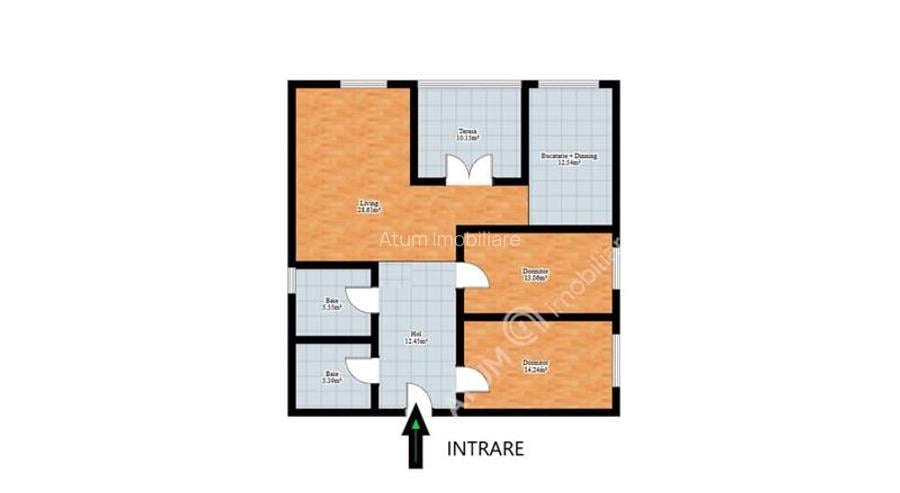 Apartament 3 camere terasa loc parcare Calea Dumbravii Sibiu - 4