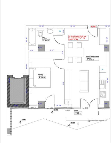 BLOC NOU zona Pta. Salajanca -Sf Ioan, D+P+6E+etaj retras, semifinisat - 8