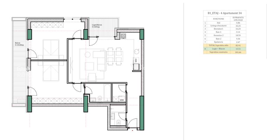 First Rent | 3 Rooms + 2 Parking + 2 Terraces | Pipera Plaza - North Avenue - 54