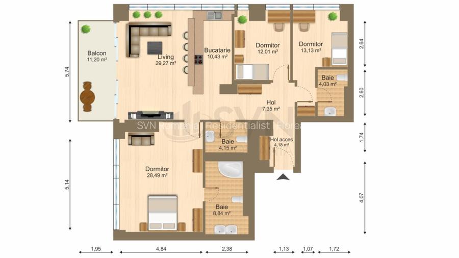REA1027533 Apartament High End 4 camere I One Mircea Eliade - 19